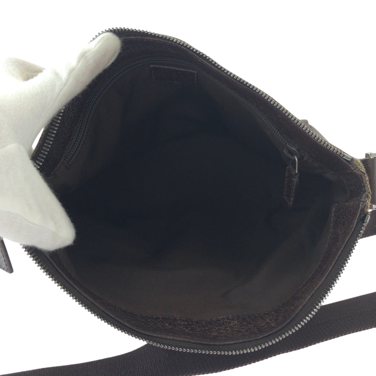 16202
GUCCI グッチ ベージュ ブラウン シルバー金具 GGキャンバス 114273 ショルダーバッグ ポシェット  レディース AB26