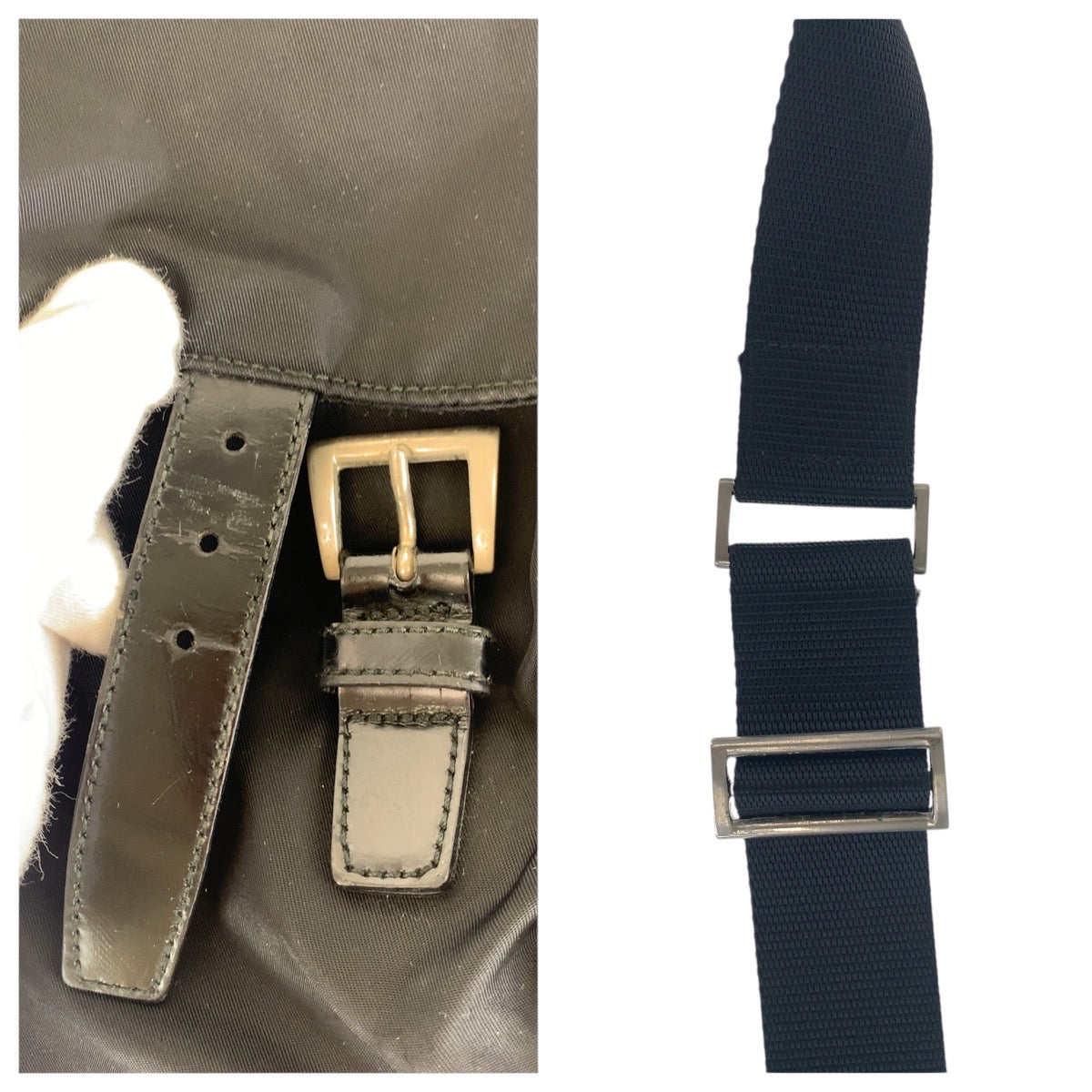 16203
PRADA プラダ テスート 三角ロゴプレート ブラック 黒 シルバー金具 ナイロン / レザー ショルダーバッグ ポシェット  レディース ABP35