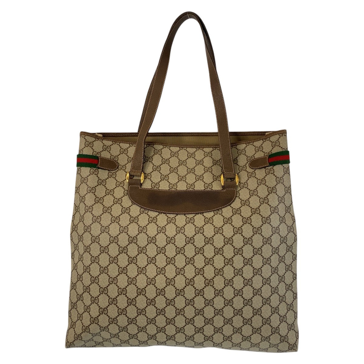 16211
GUCCI グッチ シェリーライン オールドグッチ ベージュ ブラウン ゴールド金具 GGスプリームキャンバス / レザー 39 02 091 トートバッグ ショルダーバッグ  レディース