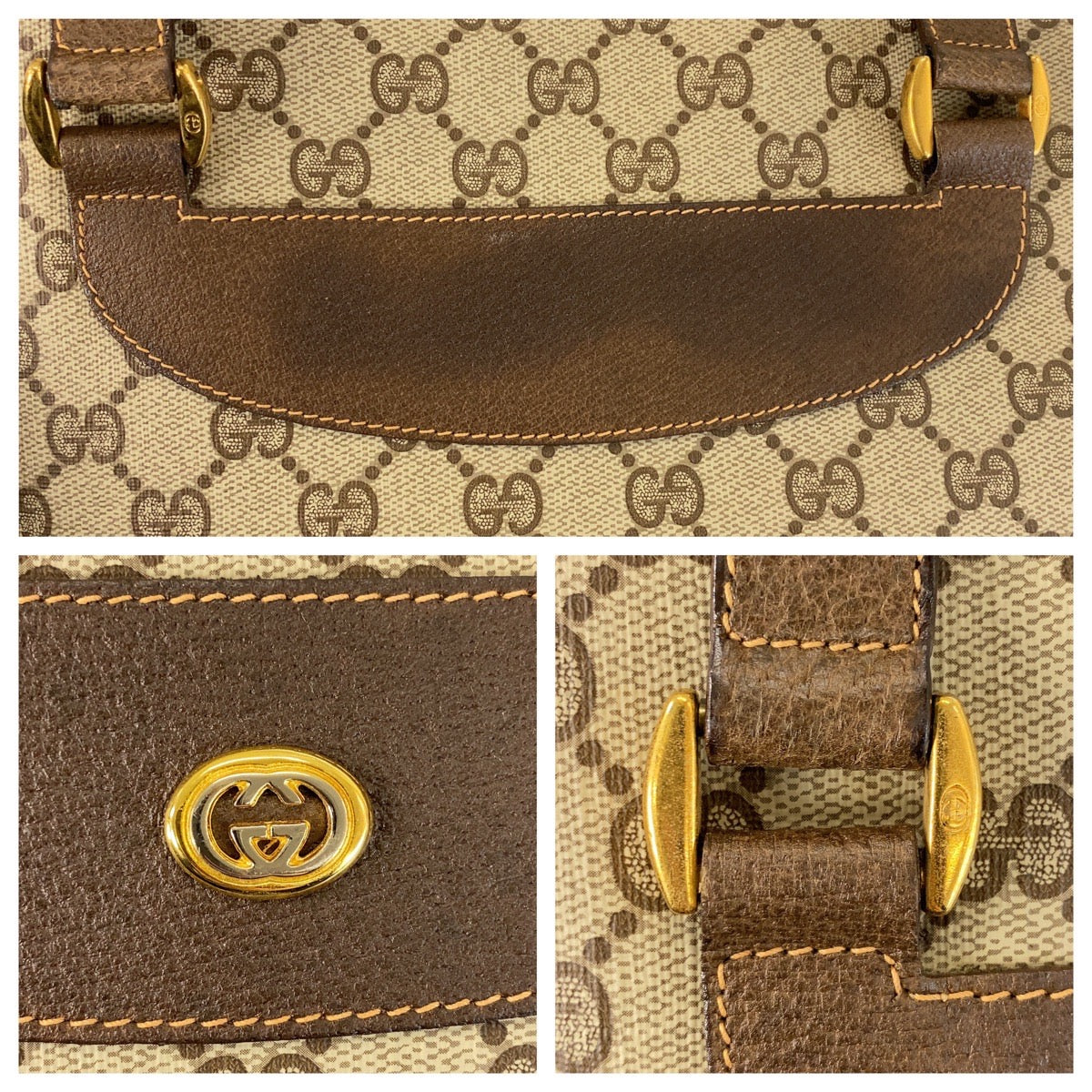 16211
GUCCI グッチ シェリーライン オールドグッチ ベージュ ブラウン ゴールド金具 GGスプリームキャンバス / レザー 39 02 091 トートバッグ ショルダーバッグ  レディース
