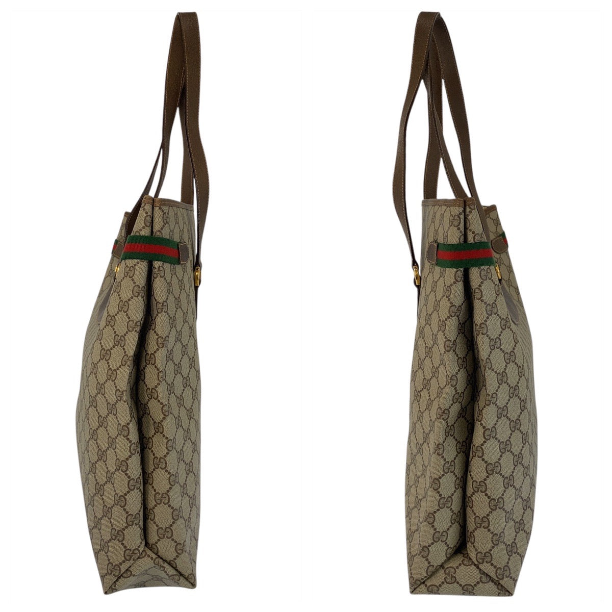 16211
GUCCI グッチ シェリーライン オールドグッチ ベージュ ブラウン ゴールド金具 GGスプリームキャンバス / レザー 39 02 091 トートバッグ ショルダーバッグ  レディース
