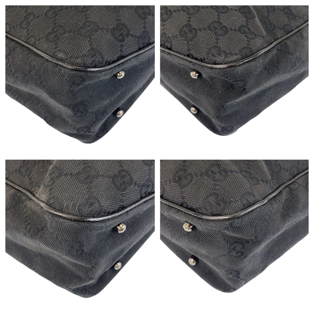 16212
GUCCI グッチ ブラック 黒 GGキャンバス / レザー 113019 トートバッグ ショルダーバッグ  レディース