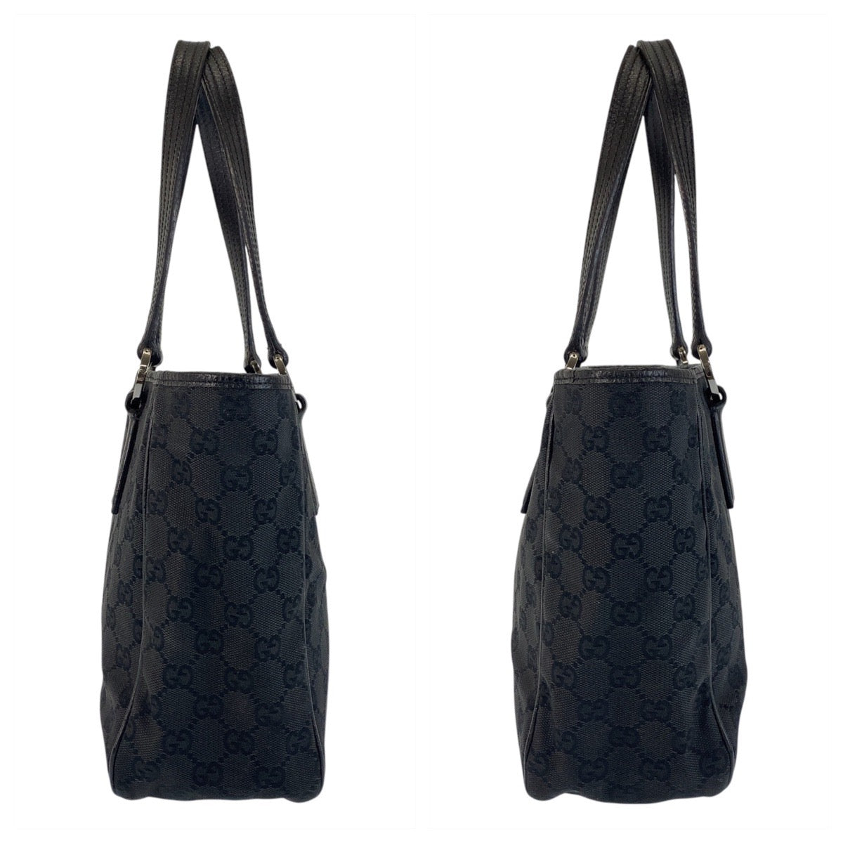 16212
GUCCI グッチ ブラック 黒 GGキャンバス / レザー 113019 トートバッグ ショルダーバッグ  レディース