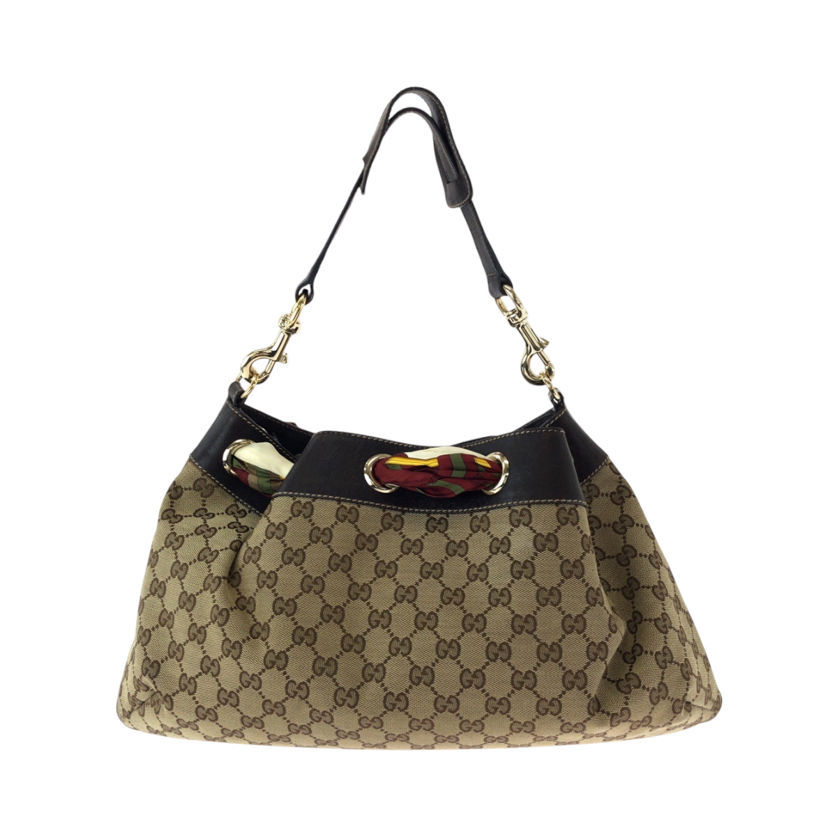 16213
GUCCI グッチ ポジターノ スカーフ ベージュ ブラウン ゴールド金具 GGキャンバス 162788 ワンショルダーバッグ 肩掛け  レディース ABP48