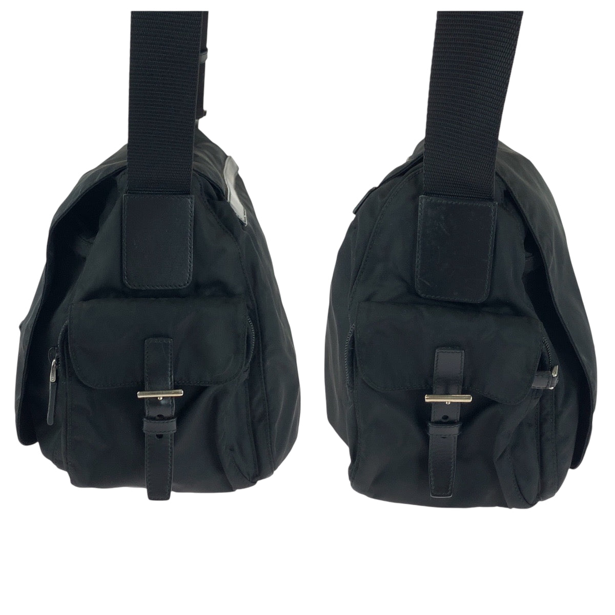 16217
PRADA プラダ テスート 三角ロゴプレート 男女兼用 ブラック 黒 シルバー金具 ナイロン BT0643 ショルダーバッグ メッセンジャーバッグ  メンズ A54
