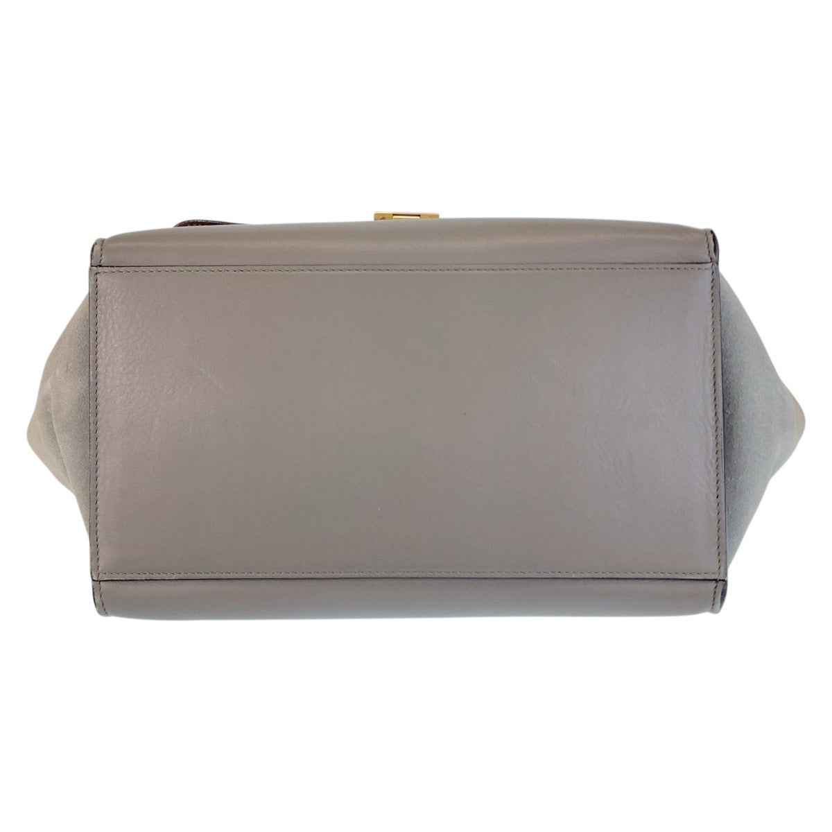 16221
CELINE セリーヌ 型押し トラペーズ ミディアム グレー ゴールド金具 レザー / スウェード ハンドバッグ ショルダーバッグ 2way  レディース ABP62