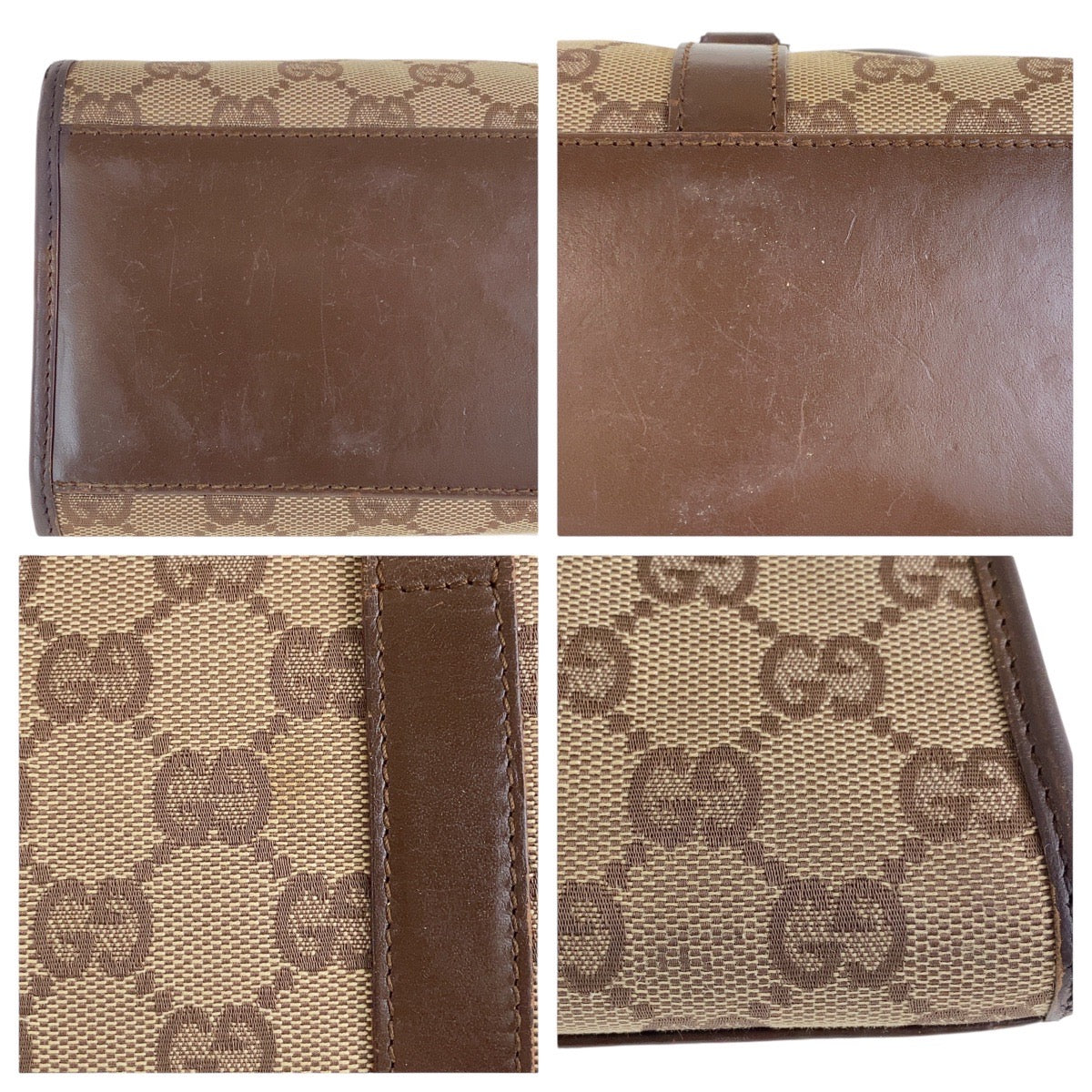 16222
GUCCI グッチ ジャッキー ベージュ ブラウン シルバー金具 GGキャンバス / レザー 002 1067 ショルダーバッグ ハンドバッグ  レディース
