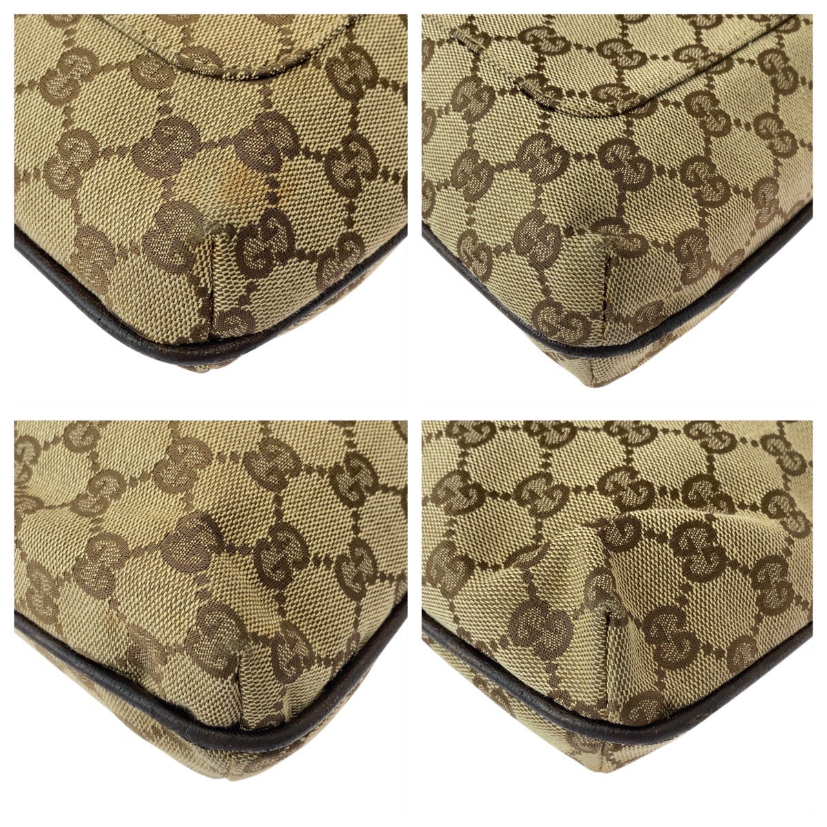 16223
GUCCI グッチ ベージュ ブラウン GGキャンバス / レザー 122791 ショルダーバッグ メッセンジャーバッグ  レディース ABP35