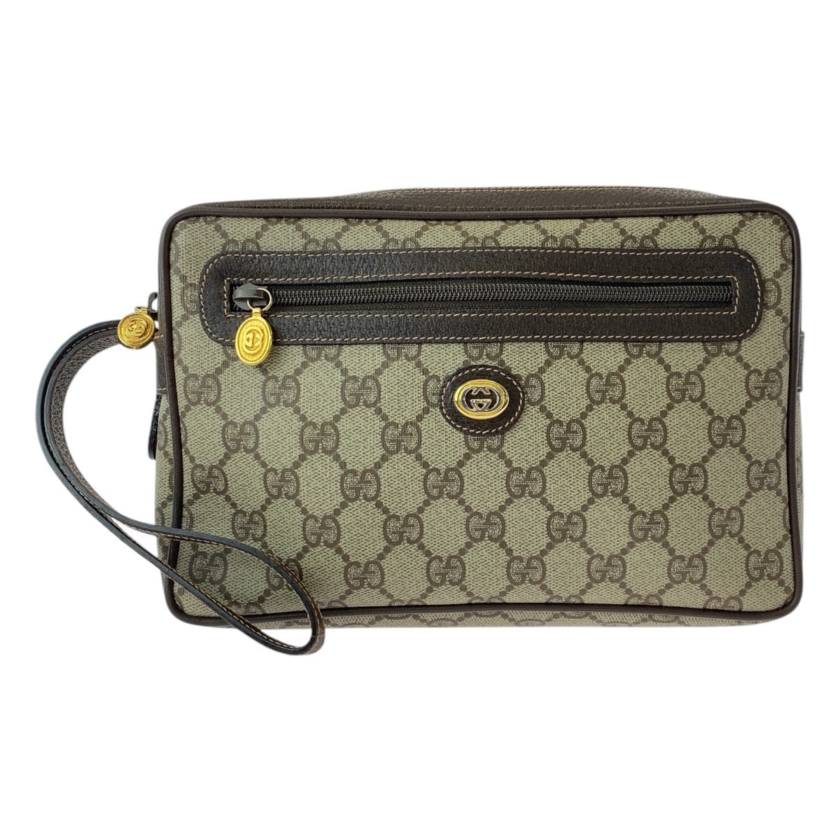 16226
GUCCI グッチ オールドグッチ ベージュ ブラウン ゴールド金具 GGスプリームキャンバス / レザー 5601 052 セカンドバッグ クラッチバッグ  メンズ