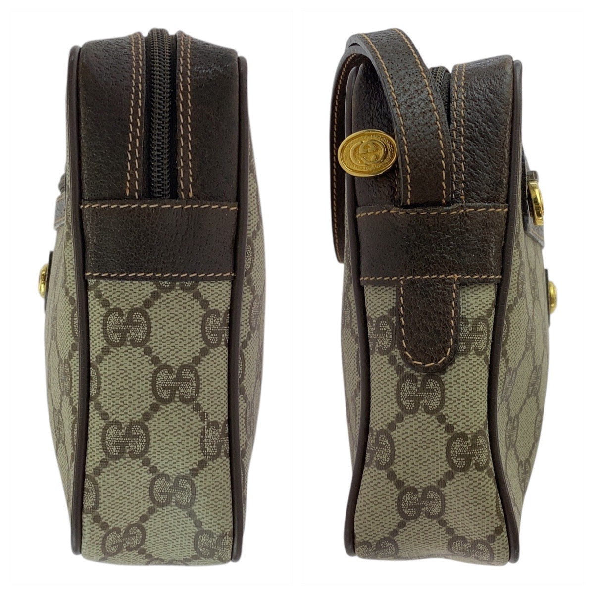 16226
GUCCI グッチ オールドグッチ ベージュ ブラウン ゴールド金具 GGスプリームキャンバス / レザー 5601 052 セカンドバッグ クラッチバッグ  メンズ
