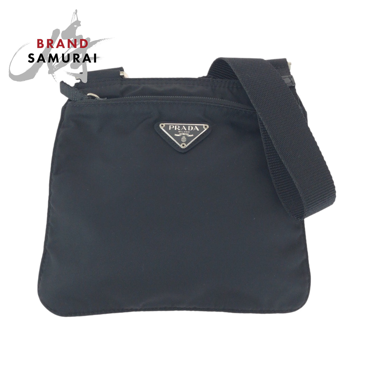16227
PRADA プラダ テスート 三角ロゴプレート 男女兼用 ブラック 黒 シルバー金具 ナイロン BT7372 ショルダーバッグ サコッシュ  レディース