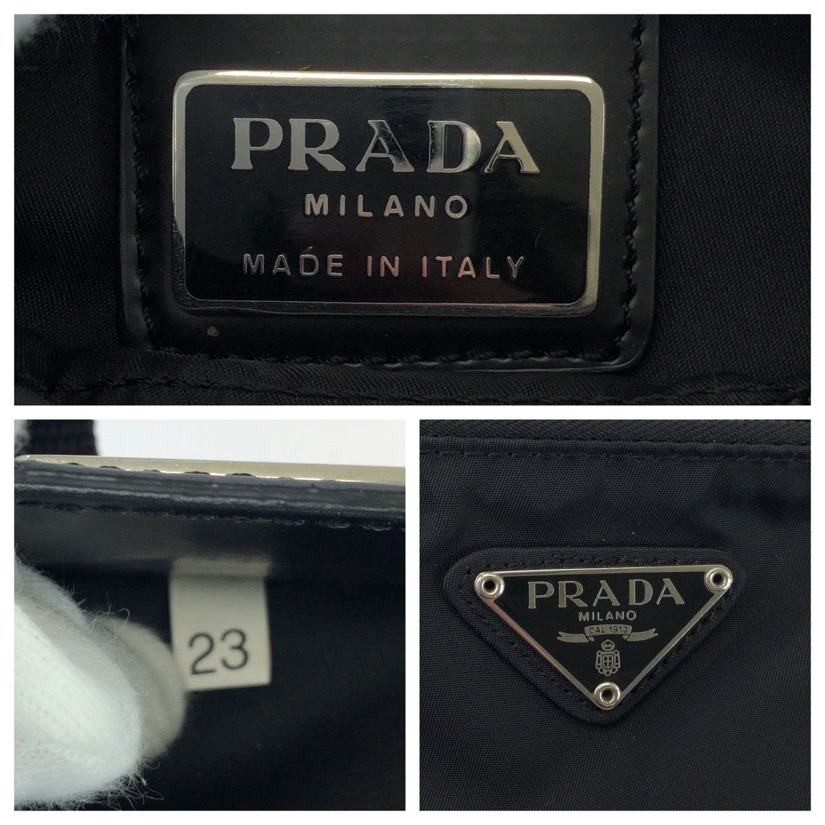 16227
PRADA プラダ テスート 三角ロゴプレート 男女兼用 ブラック 黒 シルバー金具 ナイロン BT7372 ショルダーバッグ サコッシュ  レディース