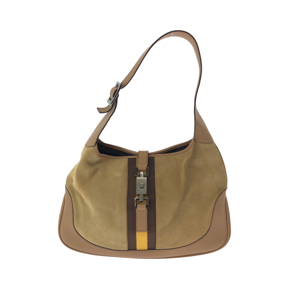 16228
GUCCI グッチ ジャッキー キャメル ブラウン シルバー金具 スウェード 001 3306 ワンショルダーバッグ 肩掛け  レディース ABP40
