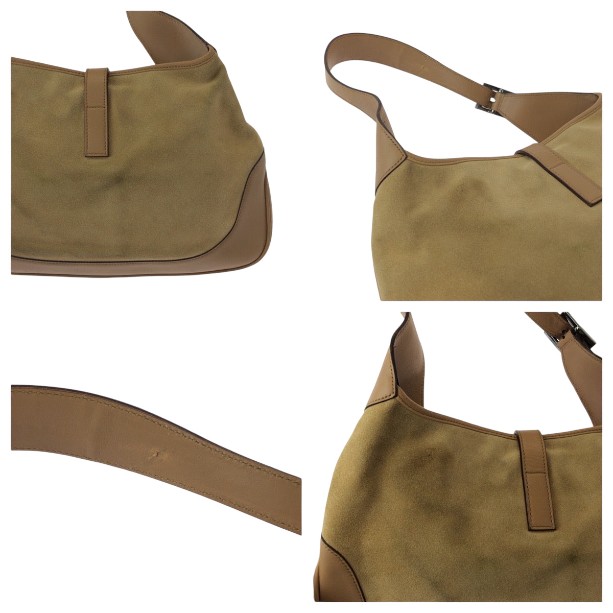 16228
GUCCI グッチ ジャッキー キャメル ブラウン シルバー金具 スウェード 001 3306 ワンショルダーバッグ 肩掛け  レディース ABP40