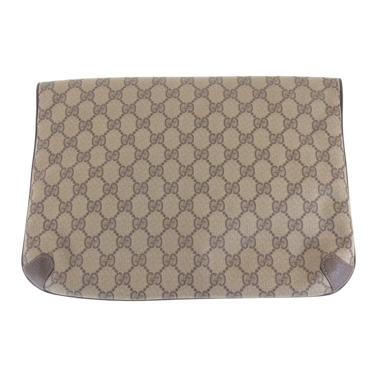 16229
GUCCI グッチ ヴィンテージ オールドグッチ ブラウン ベージュ ゴールド金具 GGスプリームキャンバス / レザー 89 02075 クラッチバッグ セカンドバッグ  メンズ AB16
