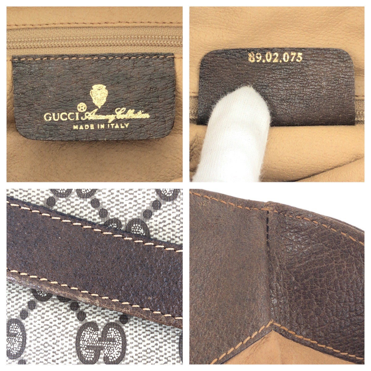 16229
GUCCI グッチ ヴィンテージ オールドグッチ ブラウン ベージュ ゴールド金具 GGスプリームキャンバス / レザー 89 02075 クラッチバッグ セカンドバッグ  メンズ AB16