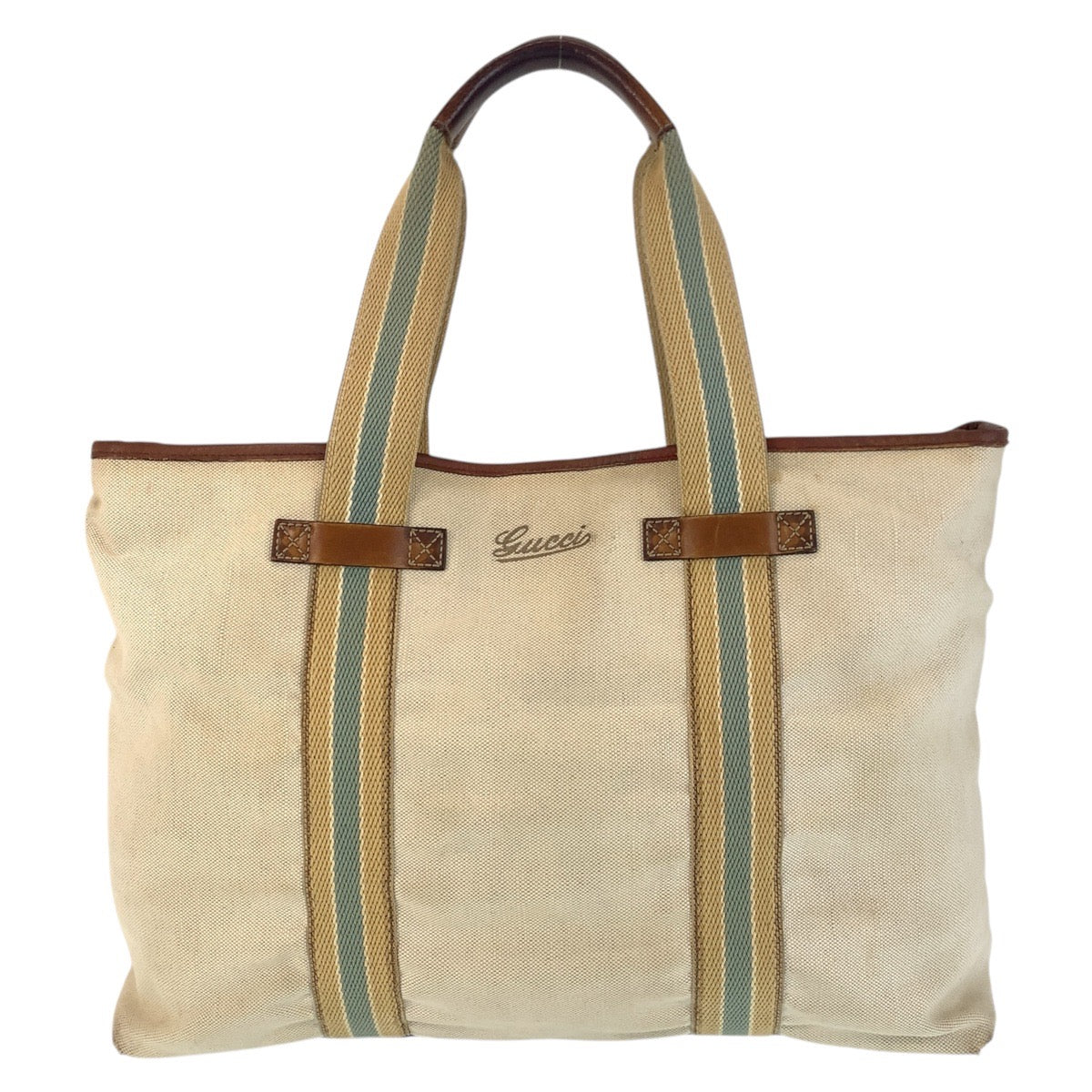 16231
GUCCI グッチ シェリーライン ベージュ ブラウン ゴールド金具 キャンバス / レザー 170594 トートバッグ ショルダーバッグ  レディース