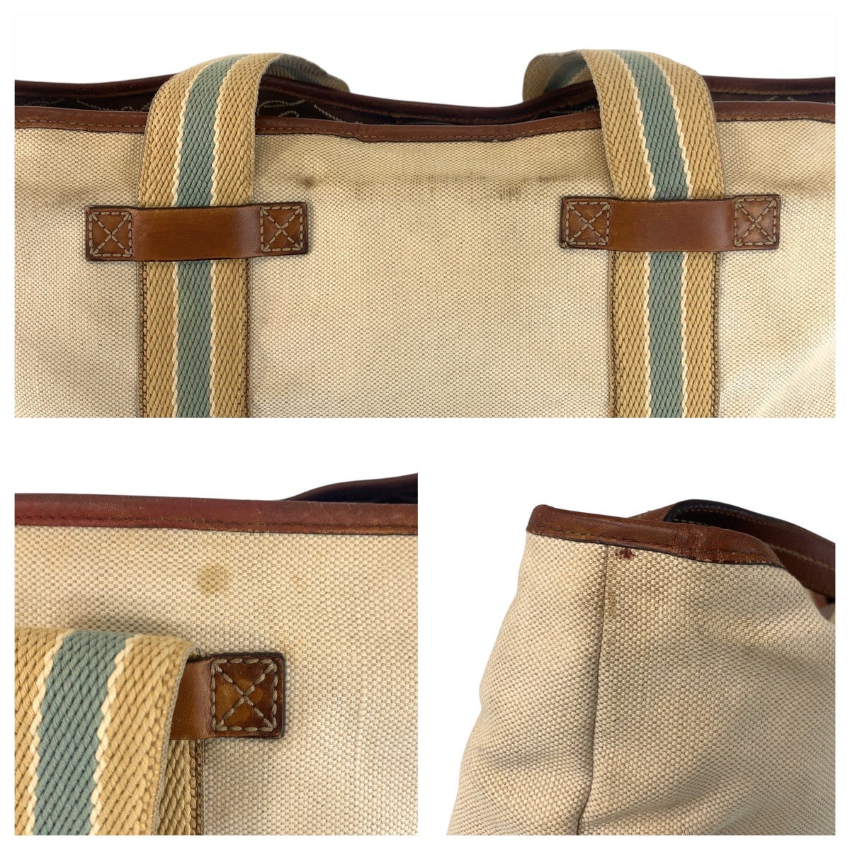 16231
GUCCI グッチ シェリーライン ベージュ ブラウン ゴールド金具 キャンバス / レザー 170594 トートバッグ ショルダーバッグ  レディース