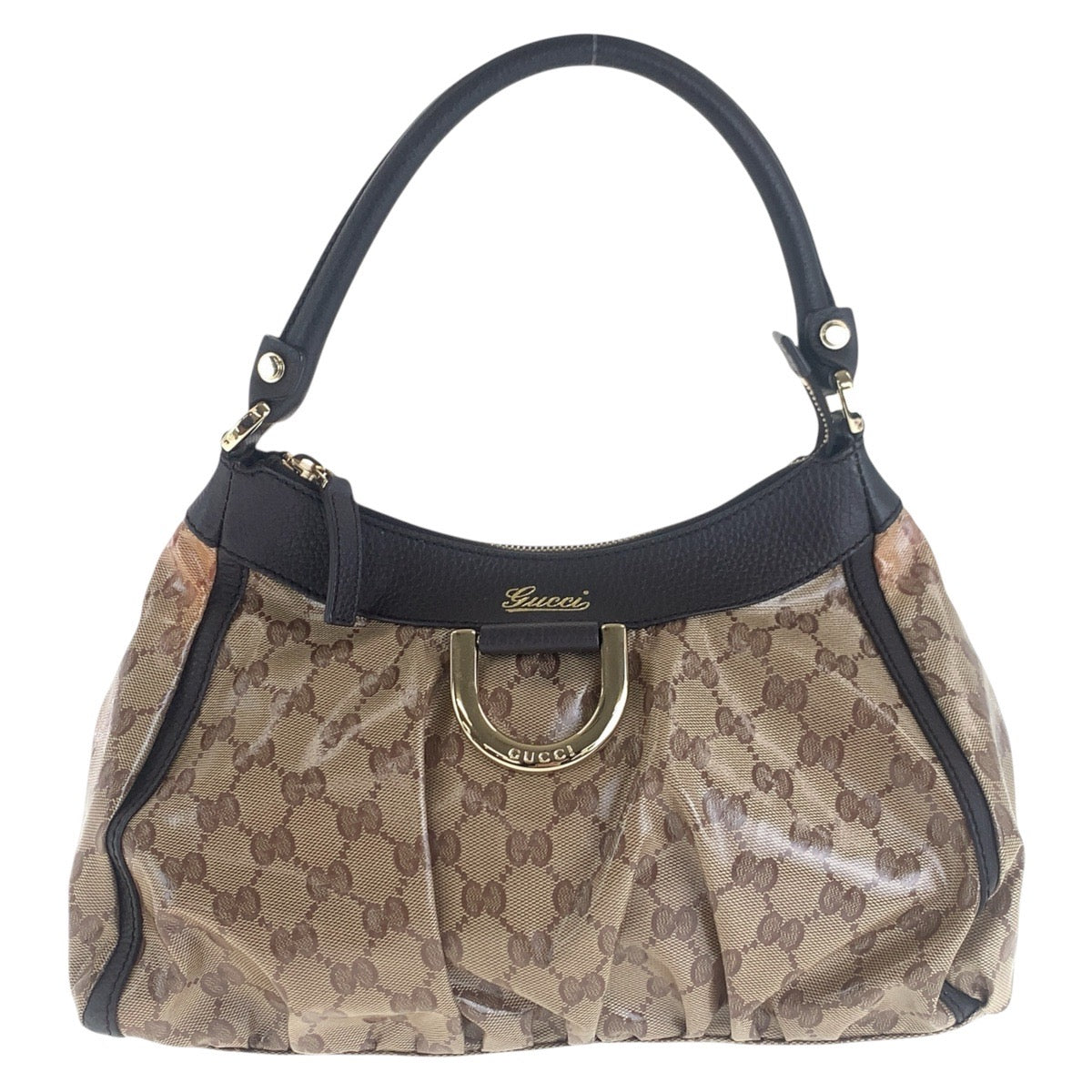 16235
GUCCI グッチ アビー GGクリスタル ベージュ ブラウン ゴールド金具 PVC / レザー 265692 ショルダーバッグ  レディース