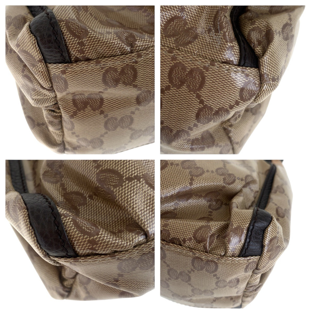 16235
GUCCI グッチ アビー GGクリスタル ベージュ ブラウン ゴールド金具 PVC / レザー 265692 ショルダーバッグ  レディース