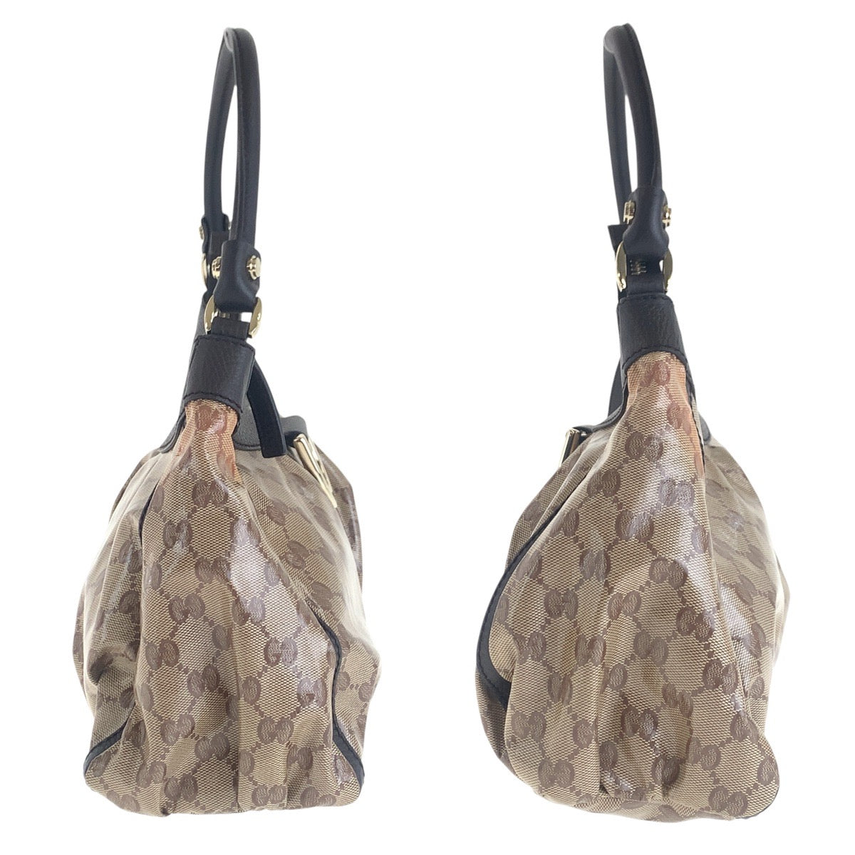 16235
GUCCI グッチ アビー GGクリスタル ベージュ ブラウン ゴールド金具 PVC / レザー 265692 ショルダーバッグ  レディース