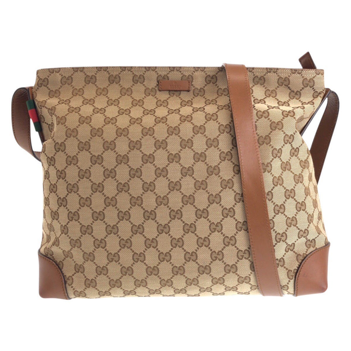 16236
GUCCI グッチ シェリーライン ベージュ ブラウン キャメル シルバー金具 GGキャンバス / レザー 308930 ショルダーバッグ メッセンジャーバッグ  レディース