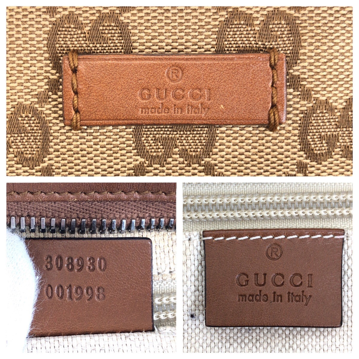 16236
GUCCI グッチ シェリーライン ベージュ ブラウン キャメル シルバー金具 GGキャンバス / レザー 308930 ショルダーバッグ メッセンジャーバッグ  レディース