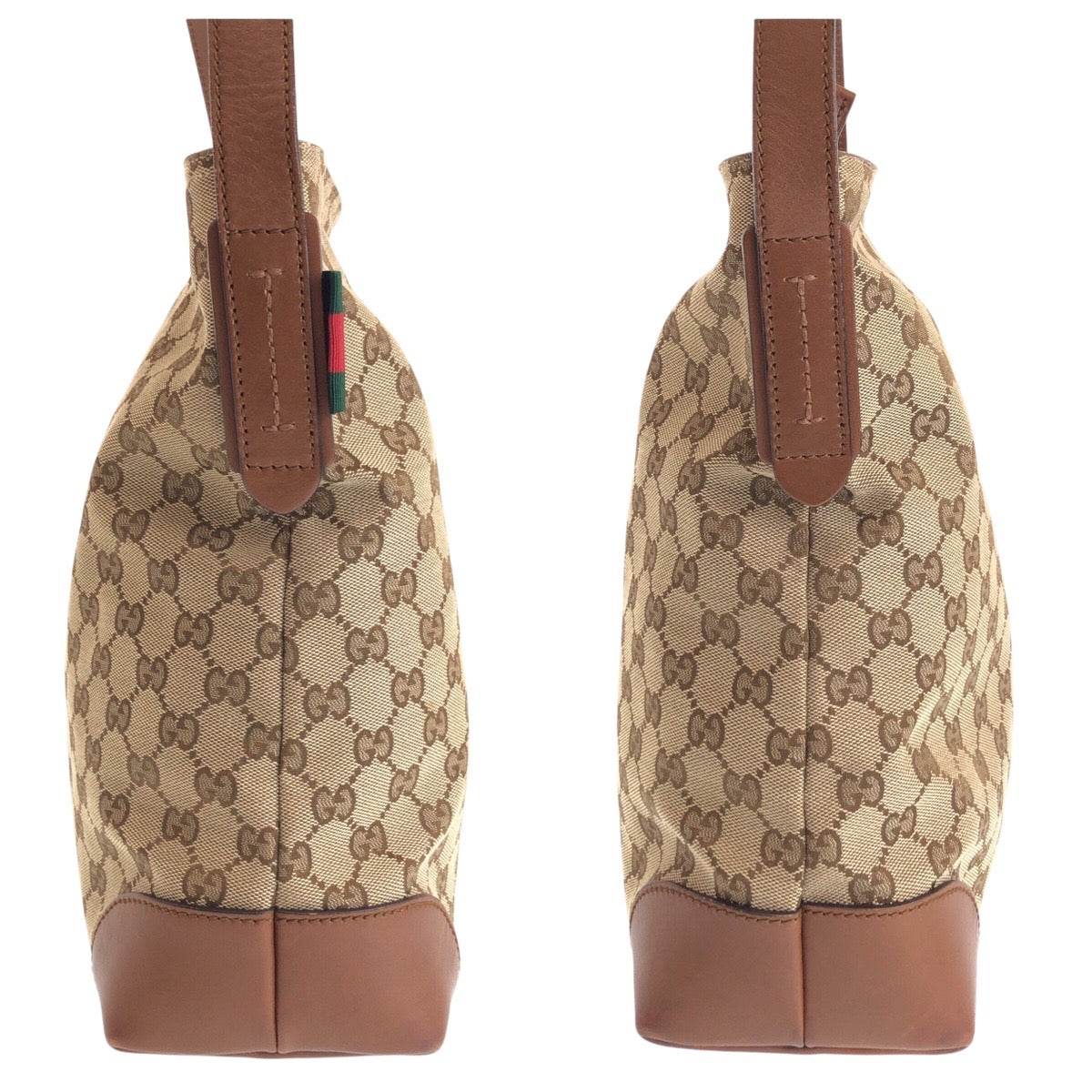 16236
GUCCI グッチ シェリーライン ベージュ ブラウン キャメル シルバー金具 GGキャンバス / レザー 308930 ショルダーバッグ メッセンジャーバッグ  レディース