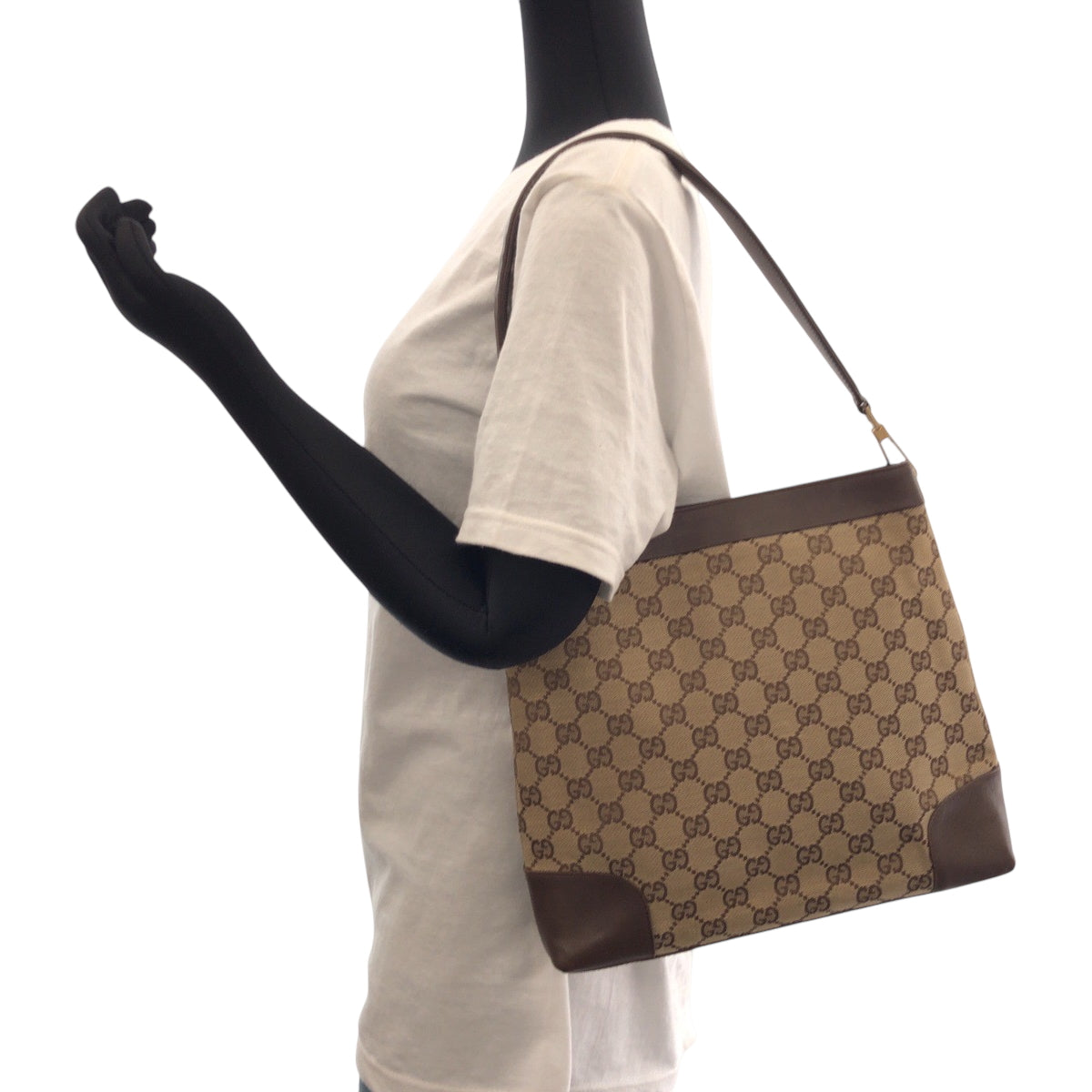 16238
GUCCI グッチ ブラウン ゴールド金具 GGキャンバス 001 4231 ワンショルダーバッグ 肩掛け  レディース ABP39
