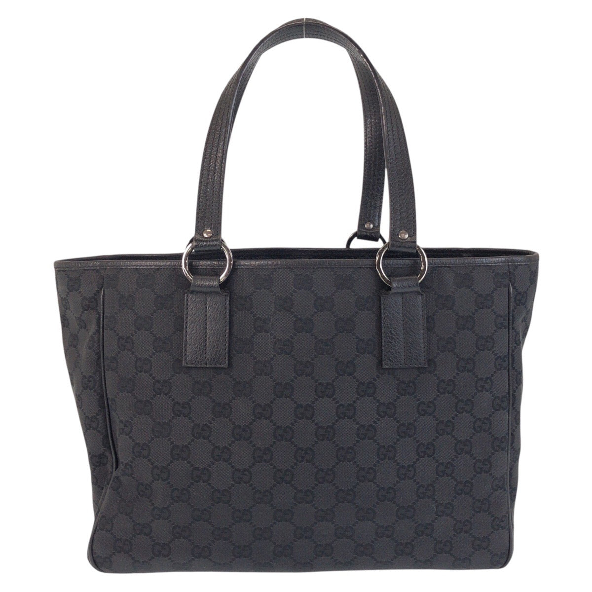 16242
GUCCI グッチ ブラック 黒 GGキャンバス / レザー 113017 トートバッグ ショルダーバッグ  レディース ABP39