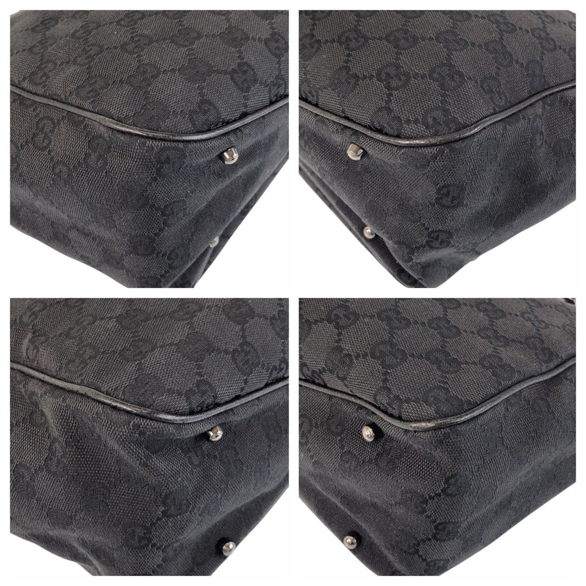 16242
GUCCI グッチ ブラック 黒 GGキャンバス / レザー 113017 トートバッグ ショルダーバッグ  レディース ABP39