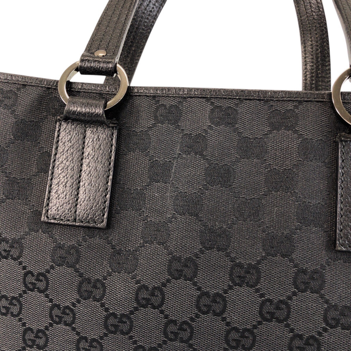 16242
GUCCI グッチ ブラック 黒 GGキャンバス / レザー 113017 トートバッグ ショルダーバッグ  レディース ABP39