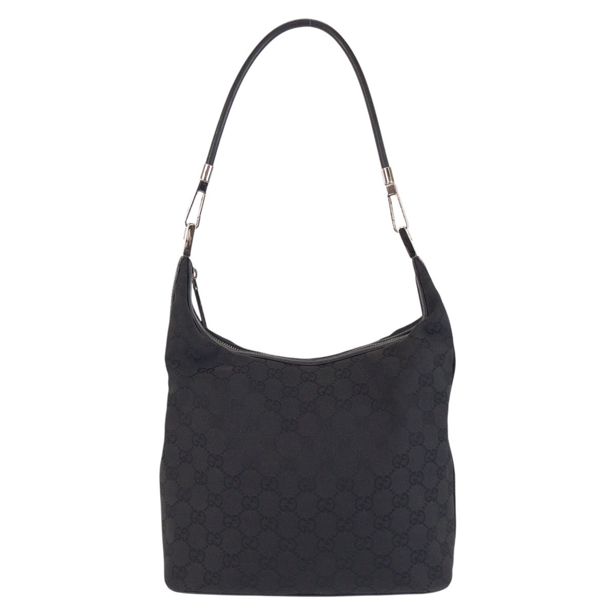 16243
GUCCI グッチ ブラック 黒 GGキャンバス / レザー 01234 ショルダーバッグ  レディース A39