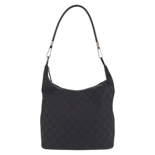16243
GUCCI グッチ ブラック 黒 GGキャンバス / レザー 01234 ショルダーバッグ  レディース A39
