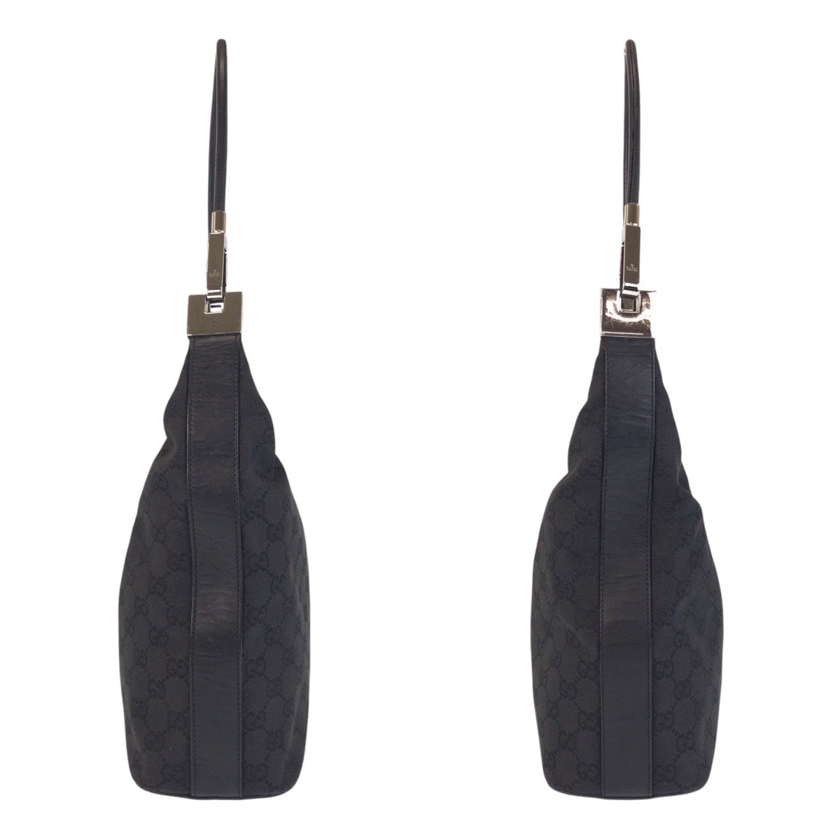 16243
GUCCI グッチ ブラック 黒 GGキャンバス / レザー 01234 ショルダーバッグ  レディース A39