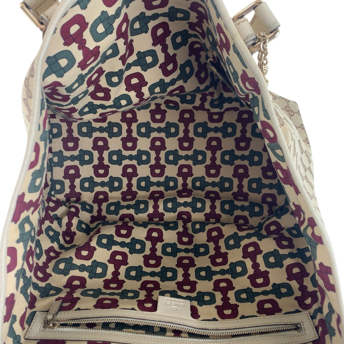 16245
GUCCI グッチ シェリーライン ブラウン ホワイト ゴールド金具 GGキャンバス / レザー 139260 トートバッグ ショルダーバッグ  レディース ABP40