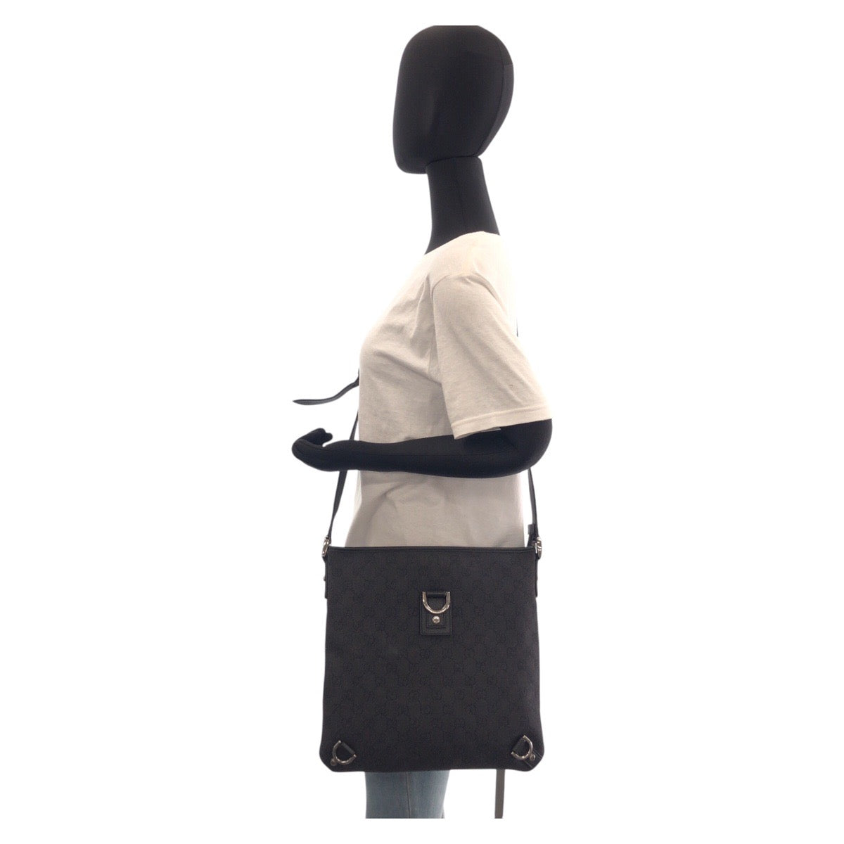 16248
GUCCI グッチ アビー ブラック 黒 シルバー金具 GGキャンバス / レザー 268642 ショルダーバッグ メッセンジャーバッグ レディース A48