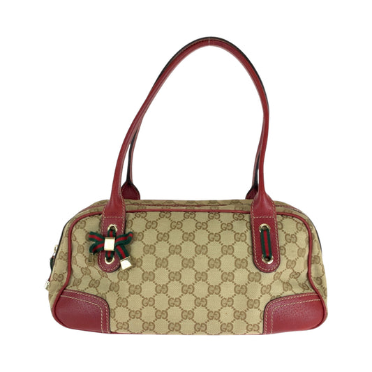 16250
GUCCI グッチ プリンシー シェリーリボン ベージュ レッド ゴールド金具 GGキャンバス 161720 ハンドバッグ ミニボストンバッグ  レディース ABP39