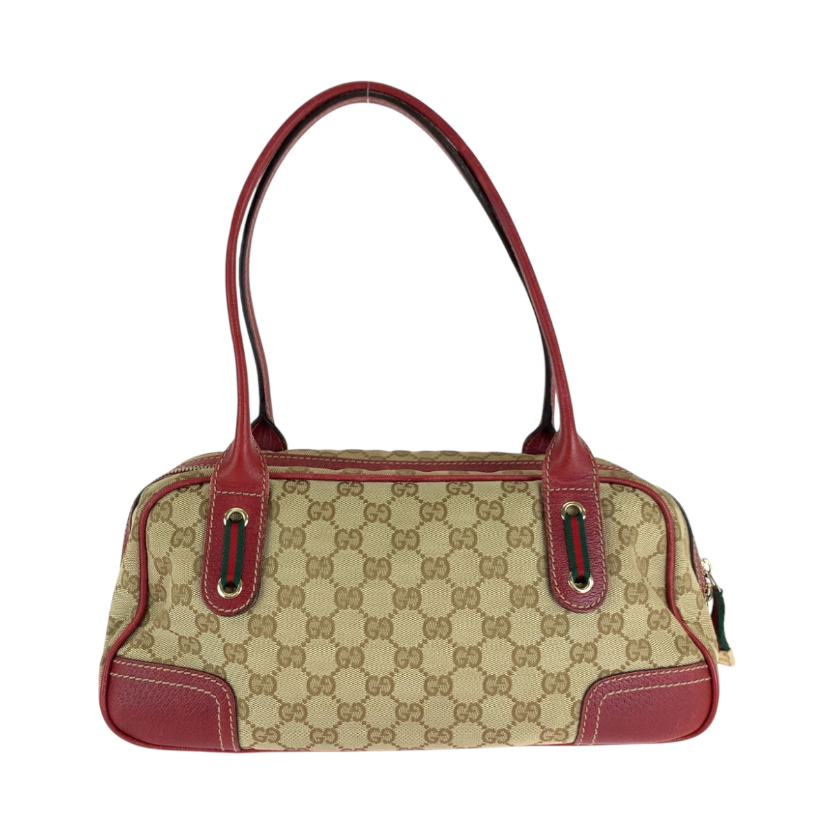 16250
GUCCI グッチ プリンシー シェリーリボン ベージュ レッド ゴールド金具 GGキャンバス 161720 ハンドバッグ ミニボストンバッグ  レディース ABP39