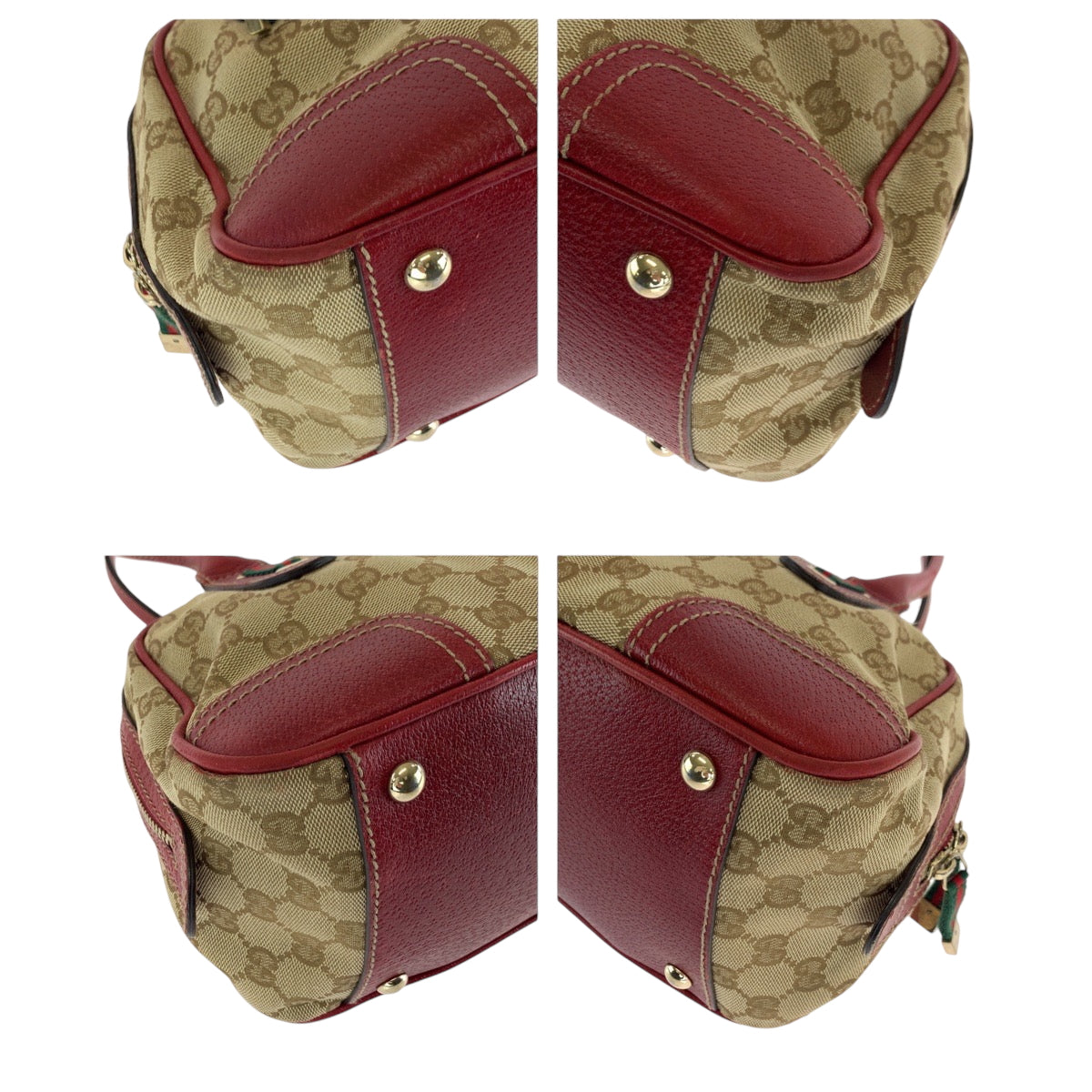 16250
GUCCI グッチ プリンシー シェリーリボン ベージュ レッド ゴールド金具 GGキャンバス 161720 ハンドバッグ ミニボストンバッグ  レディース ABP39