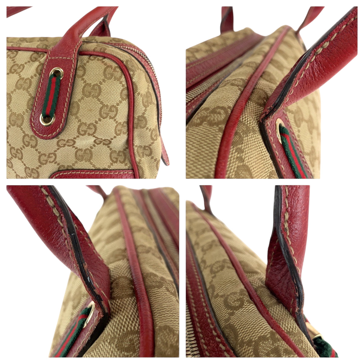 16250
GUCCI グッチ プリンシー シェリーリボン ベージュ レッド ゴールド金具 GGキャンバス 161720 ハンドバッグ ミニボストンバッグ  レディース ABP39