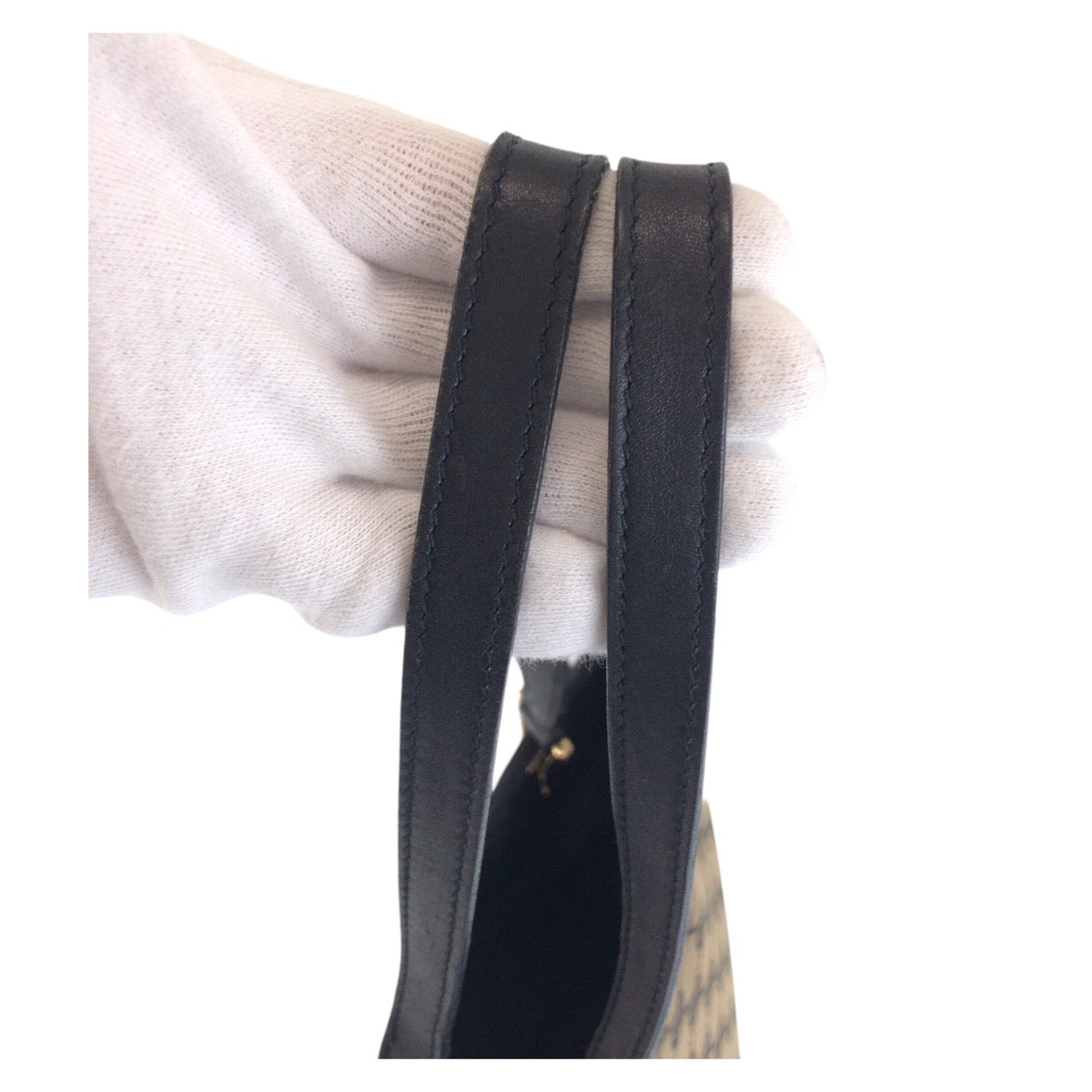 16251
GUCCI グッチ ベージュ ブラック 黒 ゴールド金具 GGキャンバス / レザー 002 1099 トートバッグ ショルダーバッグ  レディース ABP32