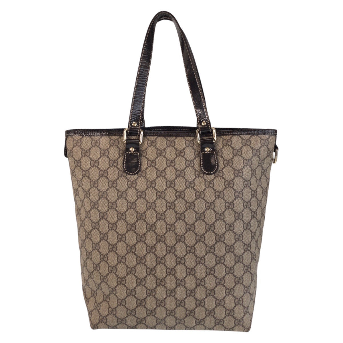 16252
GUCCI グッチ ベージュ ブラウン ゴールド金具 GGスプリームキャンバス / レザー 189896 トートバッグ ショルダーバッグ  レディース ABP39