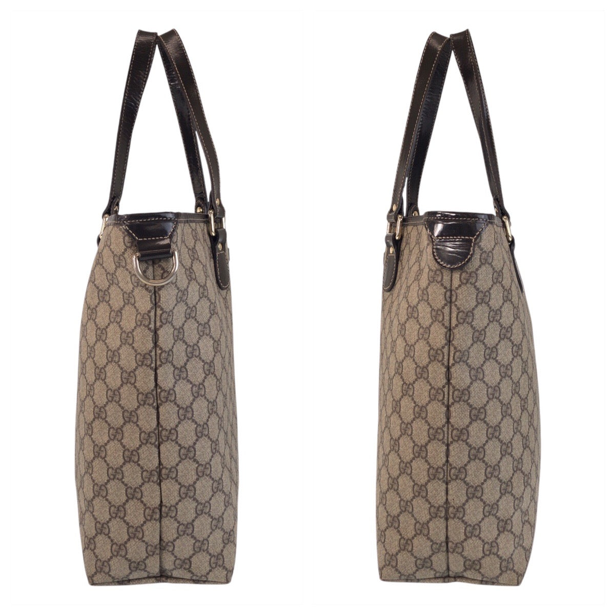 16252
GUCCI グッチ ベージュ ブラウン ゴールド金具 GGスプリームキャンバス / レザー 189896 トートバッグ ショルダーバッグ  レディース ABP39