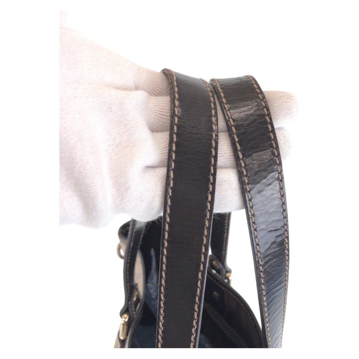 16252
GUCCI グッチ ベージュ ブラウン ゴールド金具 GGスプリームキャンバス / レザー 189896 トートバッグ ショルダーバッグ  レディース ABP39