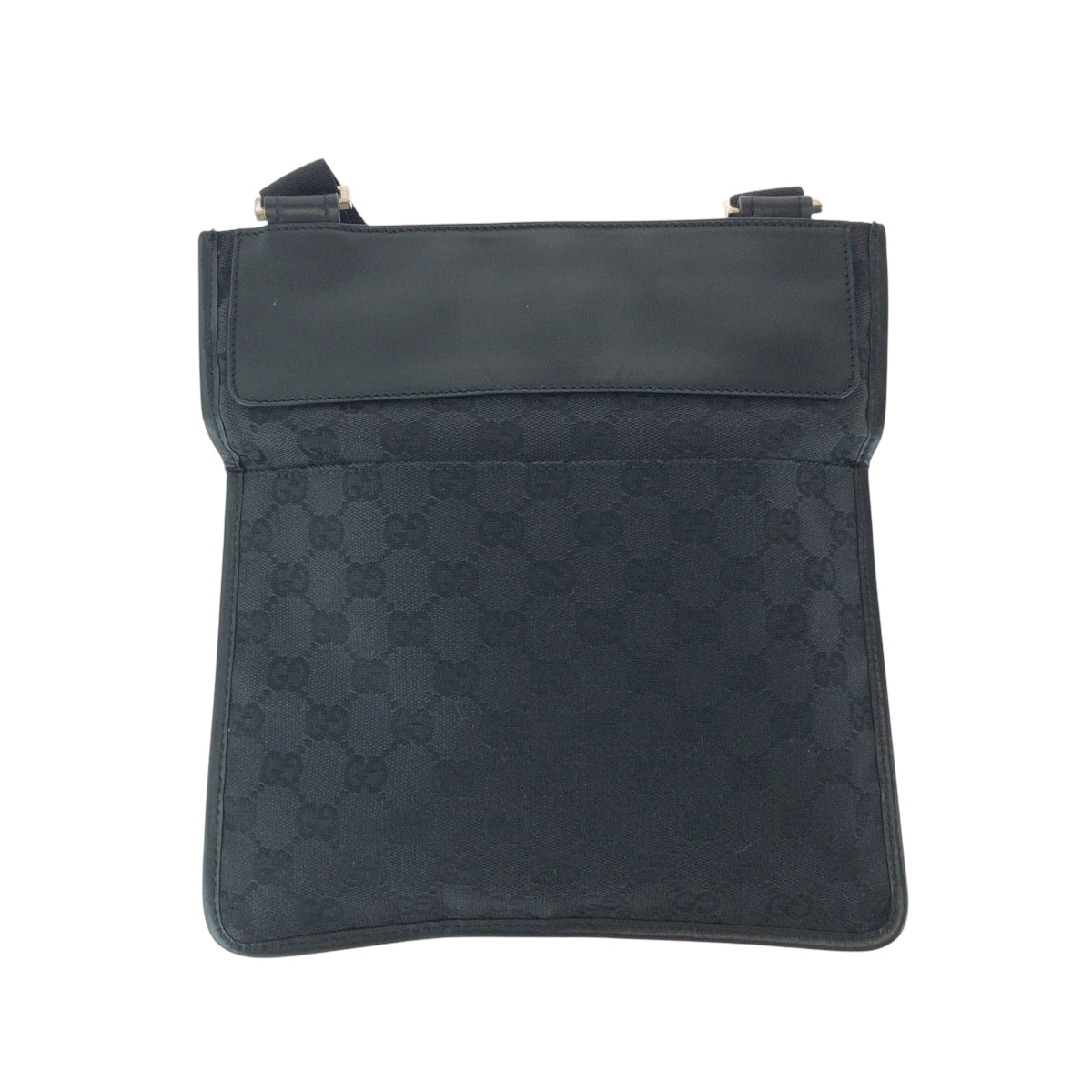 16253
GUCCI グッチ ブラック 黒 シルバー金具 GGキャンバス 27639 ショルダーバッグ サコッシュ  レディース A40