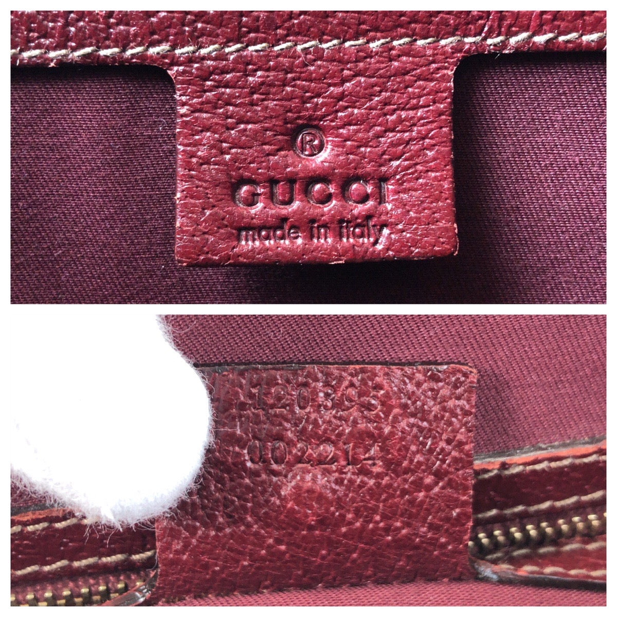 16256
GUCCI グッチ ベージュ ボルドー ゴールド金具 GGキャンバス / レザー 120895 トートバッグ ハンドバッグ  レディース