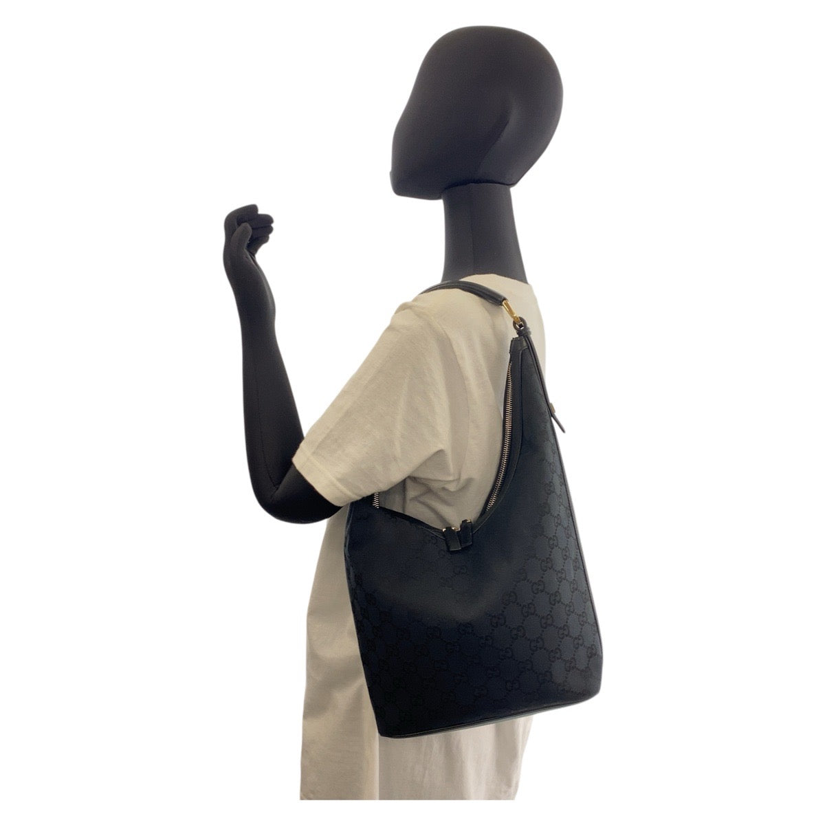16260
GUCCI グッチ ブラック 黒 ゴールド金具 GGキャンバス / レザー 001 4288 ショルダーバッグ  レディース A45
