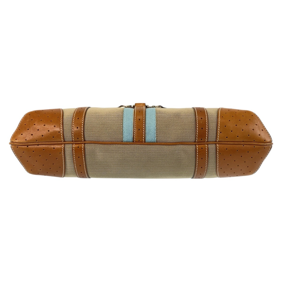 16261
GUCCI グッチ インターロッキング シェリーライン ベージュ キャメル シルバー金具 キャンバス / レザー 114887 ハンドバッグ  レディース