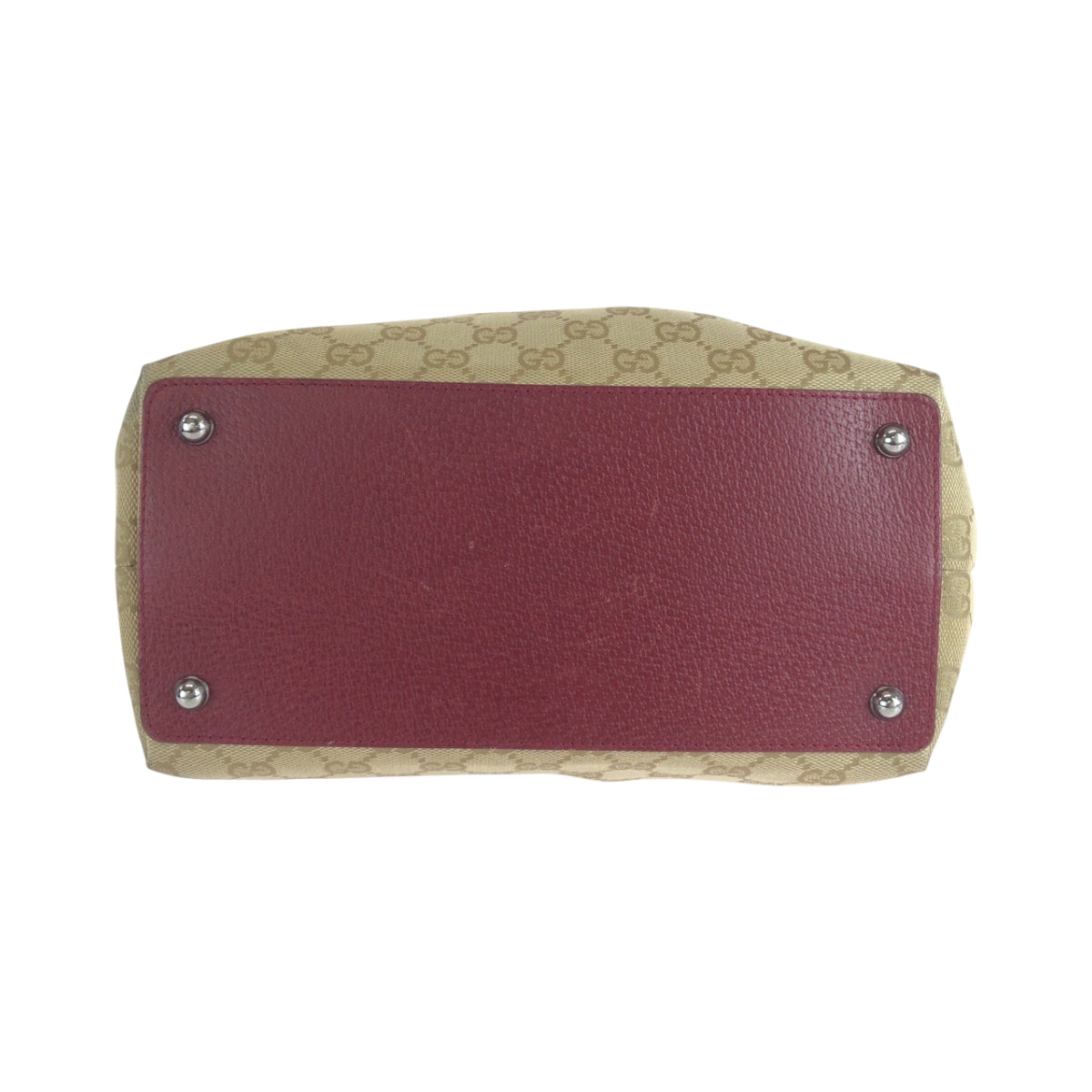 16263
GUCCI グッチ ベージュ レッド シルバー金具 GGキャンバス 120836 トートバッグ ハンドバッグ  レディース ABP40